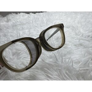 Vintage Lens Fendall Safety Goggles Rim Horn Glasses Mesh Nose Steampunk 1960's